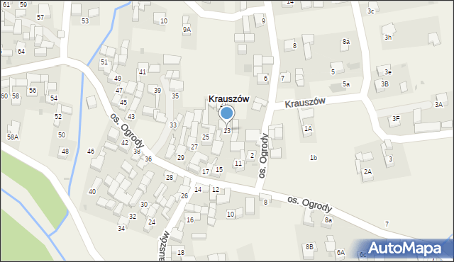 Krauszów, Krauszów, 13, mapa Krauszów