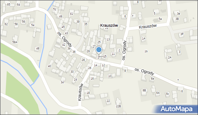 Krauszów, Krauszów, 17, mapa Krauszów