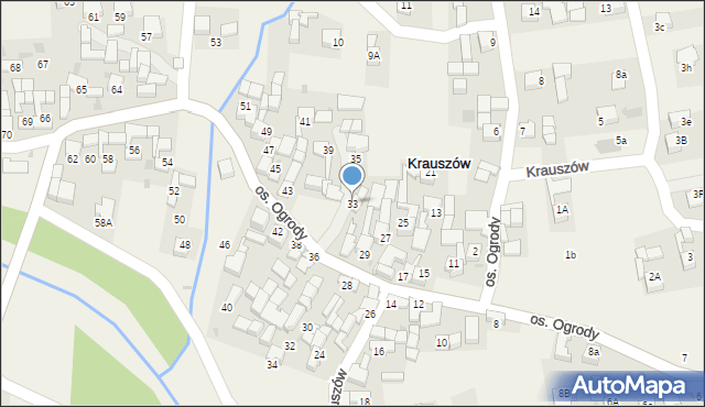 Krauszów, Krauszów, 33, mapa Krauszów