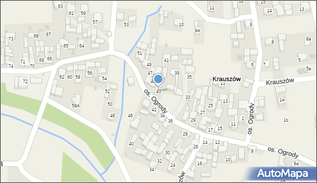 Krauszów, Krauszów, 43, mapa Krauszów