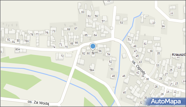 Krauszów, Krauszów, 58, mapa Krauszów