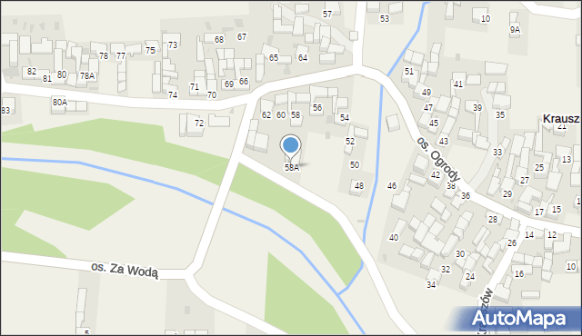 Krauszów, Krauszów, 58A, mapa Krauszów