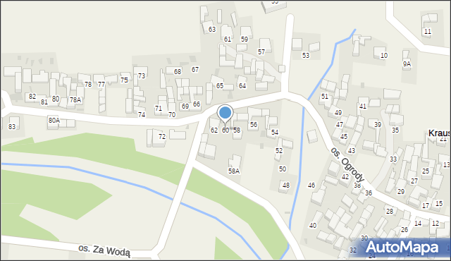 Krauszów, Krauszów, 60, mapa Krauszów