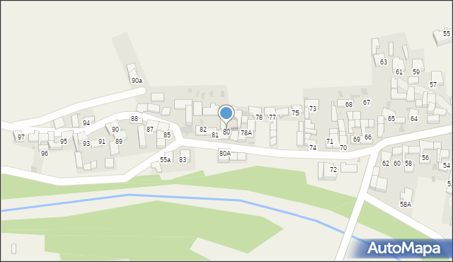 Krauszów, Krauszów, 80, mapa Krauszów