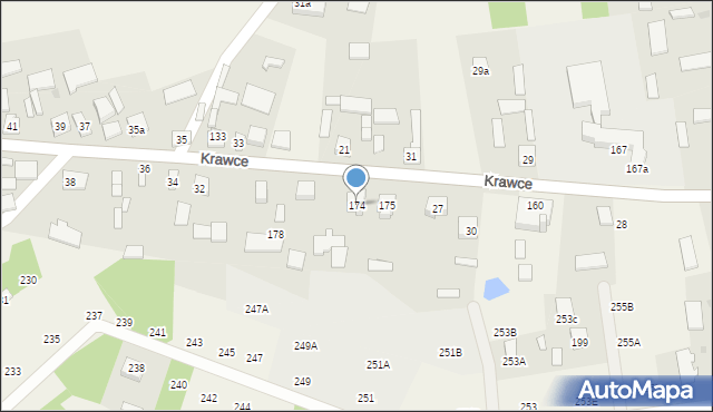 Krawce, Krawce, 174, mapa Krawce