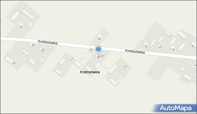 Krebsówka, Krebsówka, 14, mapa Krebsówka