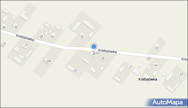 Krebsówka, Krebsówka, 20, mapa Krebsówka