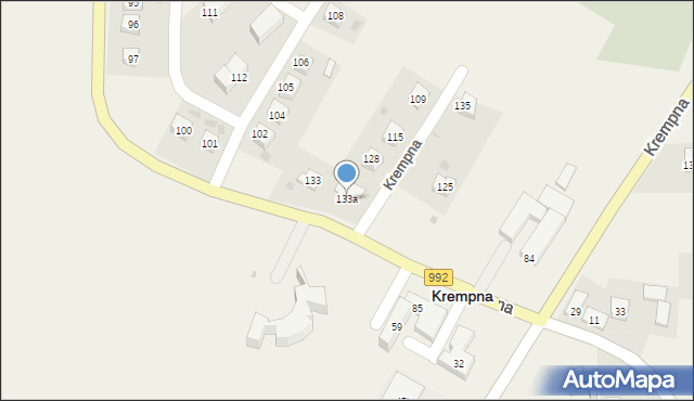 Krempna, Krempna, 133a, mapa Krempna