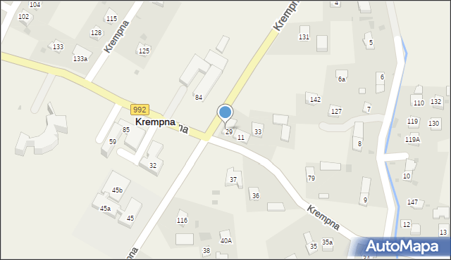 Krempna, Krempna, 29A, mapa Krempna