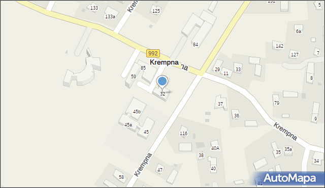 Krempna, Krempna, 32, mapa Krempna