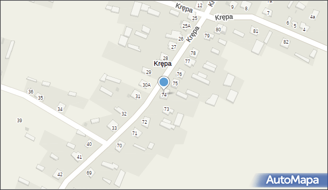 Krępa, Krępa, 74, mapa Krępa