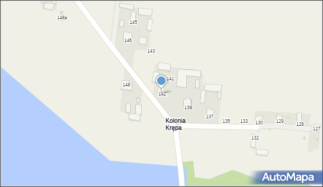 Krępa, Krępa, 142, mapa Krępa