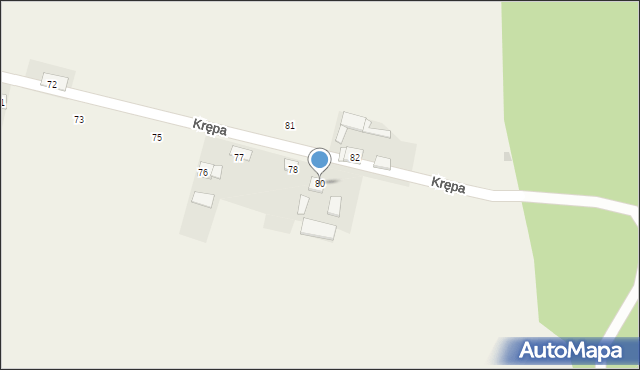 Krępa, Krępa, 80, mapa Krępa