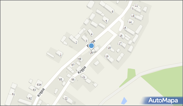 Krępa, Krępa, 20, mapa Krępa