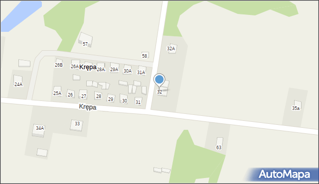 Krępa, Krępa, 32, mapa Krępa