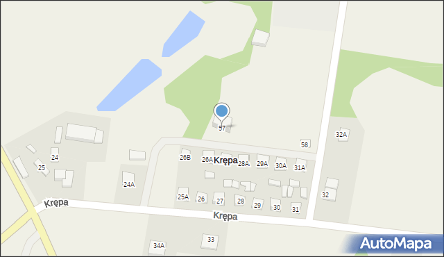 Krępa, Krępa, 57, mapa Krępa