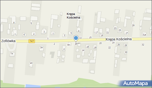 Krępa Kościelna, Krępa Kościelna, 10, mapa Krępa Kościelna
