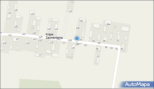 Krępa Kościelna, Krępa Kościelna, 105, mapa Krępa Kościelna