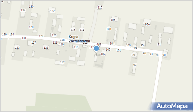 Krępa Kościelna, Krępa Kościelna, 107A, mapa Krępa Kościelna