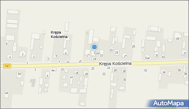 Krępa Kościelna, Krępa Kościelna, 19a, mapa Krępa Kościelna