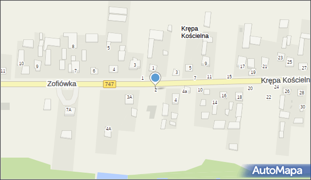 Krępa Kościelna, Krępa Kościelna, 2, mapa Krępa Kościelna