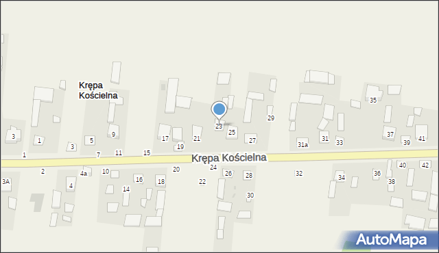 Krępa Kościelna, Krępa Kościelna, 23, mapa Krępa Kościelna