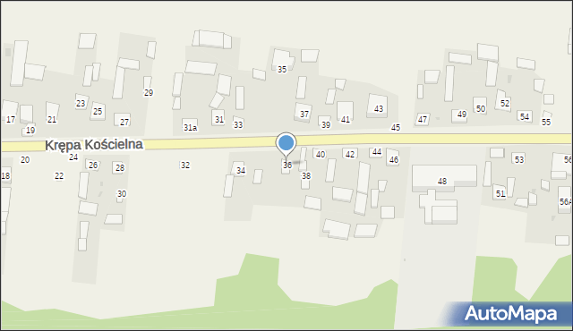 Krępa Kościelna, Krępa Kościelna, 36, mapa Krępa Kościelna