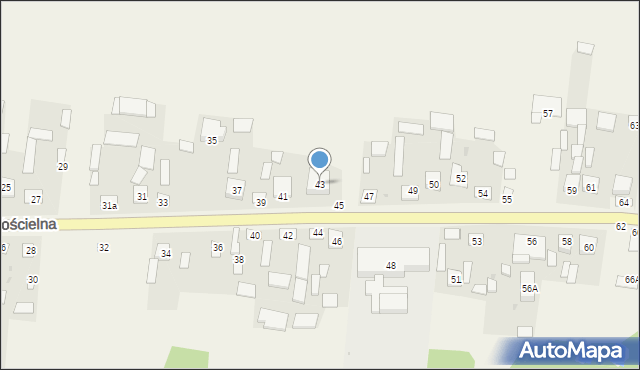Krępa Kościelna, Krępa Kościelna, 43, mapa Krępa Kościelna