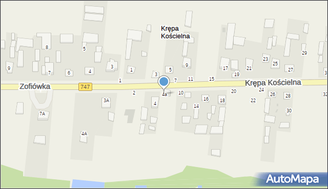 Krępa Kościelna, Krępa Kościelna, 4a, mapa Krępa Kościelna