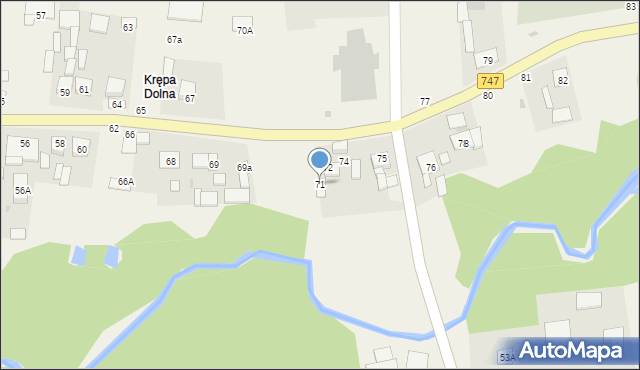 Krępa Kościelna, Krępa Kościelna, 71, mapa Krępa Kościelna