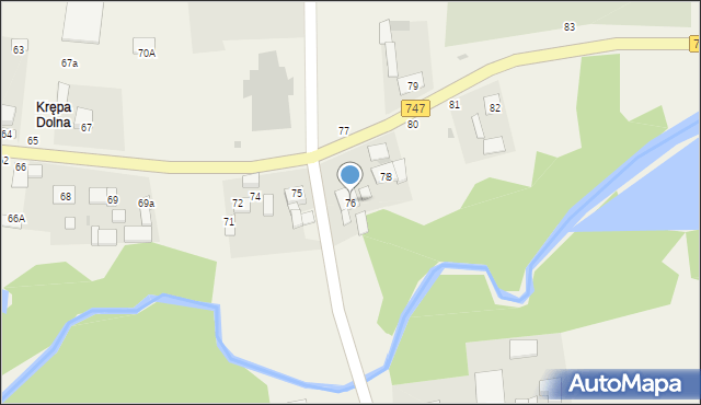 Krępa Kościelna, Krępa Kościelna, 76, mapa Krępa Kościelna