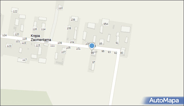 Krępa Kościelna, Krępa Kościelna, 99, mapa Krępa Kościelna