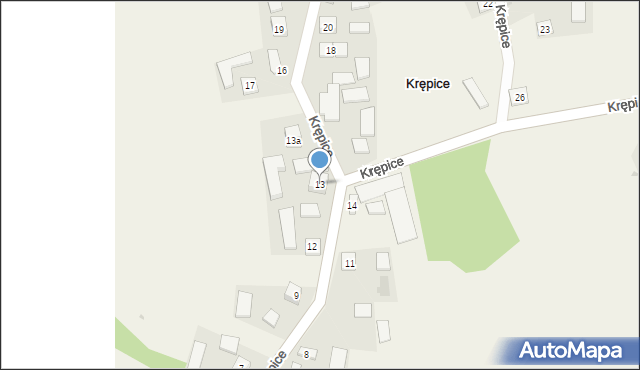 Krępice, Krępice, 13, mapa Krępice