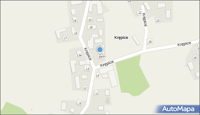 Krępice, Krępice, 15, mapa Krępice