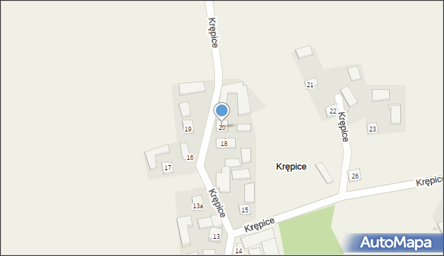 Krępice, Krępice, 20, mapa Krępice