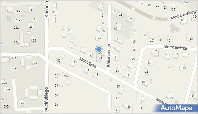 Krępiec, Krasińskiego Zygmunta, 16a, mapa Krępiec