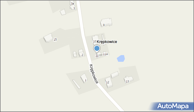 Krępkowice, Krępkowice, 11, mapa Krępkowice