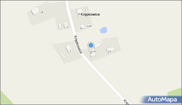 Krępkowice, Krępkowice, 12, mapa Krępkowice