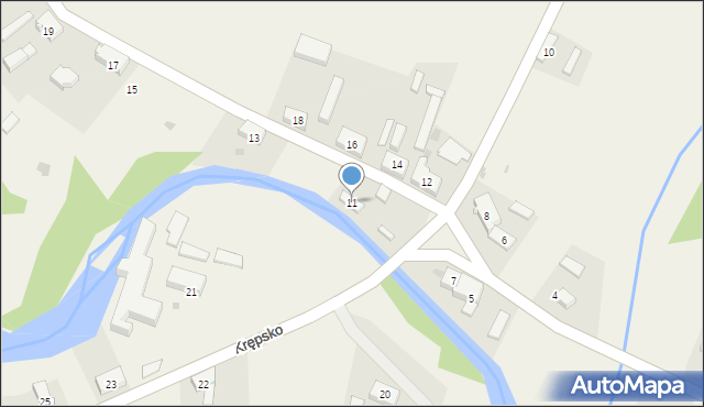 Krępsko, Krępsko, 11, mapa Krępsko