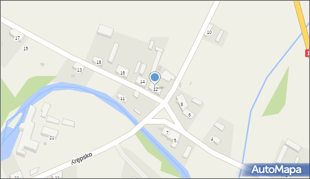 Krępsko, Krępsko, 12, mapa Krępsko