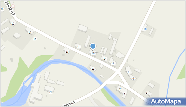 Krępsko, Krępsko, 16, mapa Krępsko
