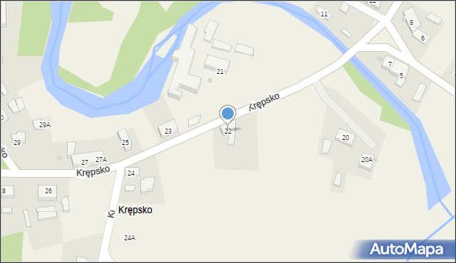 Krępsko, Krępsko, 22, mapa Krępsko