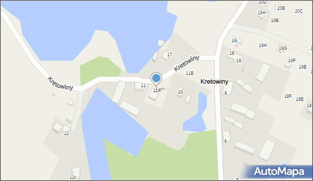 Kretowiny, Kretowiny, 11A, mapa Kretowiny