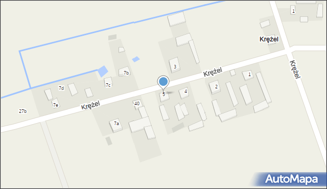 Krężel, Krężel, 5, mapa Krężel