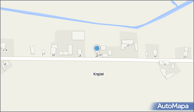 Krężel, Krężel, 14, mapa Krężel