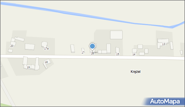 Krężel, Krężel, 16, mapa Krężel