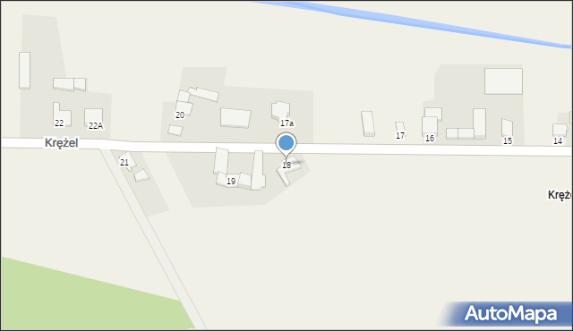 Krężel, Krężel, 18, mapa Krężel