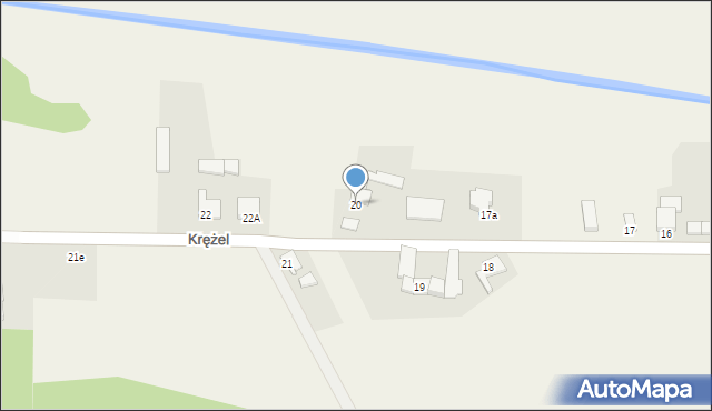 Krężel, Krężel, 20, mapa Krężel