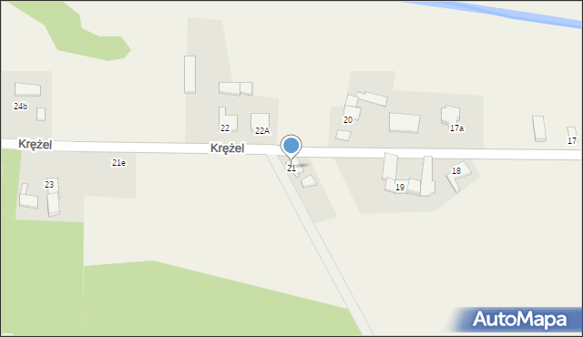 Krężel, Krężel, 21, mapa Krężel