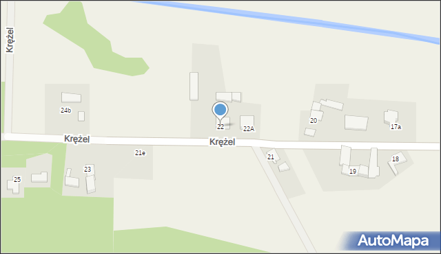 Krężel, Krężel, 22, mapa Krężel